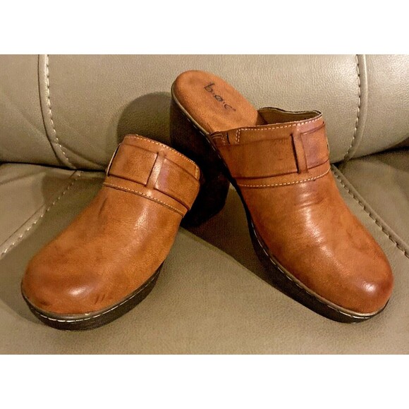 B.O.C. Shoes - B.O.C. Women's Polly Mule Comfort Clog Brown Faux Leather Size 9M
